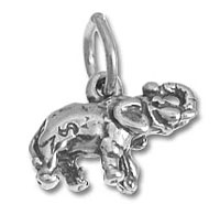 Small silver elephant charm pendant