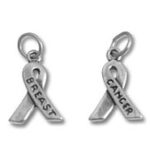 Breast cancer awareness ribbon charms