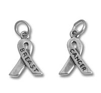 Breast cancer awareness ribbon charms