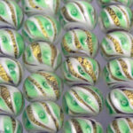 Green and Gold Glass Bead