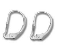 Pair of silver leverback earring findings
