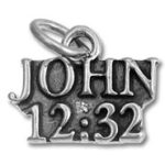 Silver pendant engraved with John 12:32