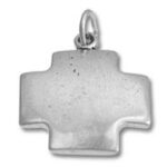 Plain silver cross pendant with bail