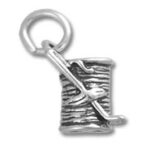Silver stump charm with axe
