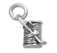 Silver stump charm with axe