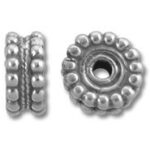 Silver dotted rondelle spacer beads