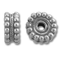 Silver dotted rondelle spacer beads