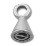 Silver cone cord end cap with loop