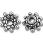 Pair of ornate silver spacer beads