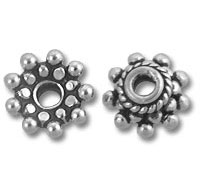 Pair of ornate silver spacer beads