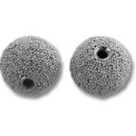 Pair of textured round metal beads