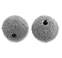 Pair of textured round metal beads