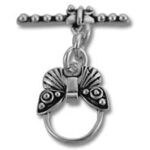 Silver butterfly toggle clasp for bracelet