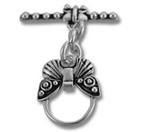 Silver butterfly toggle clasp for bracelet