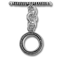 silver toggle jewelry clasp with round ring