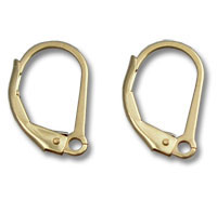 Pair of gold leverback earring hooks