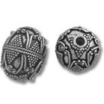 Two ornate round silver filigree beads