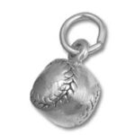 Small silver baseball charm pendant