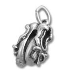 silver violin pendant charm