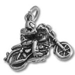Silver motorcycle pendant charm