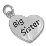 Silver heart pendant engraved "Big Sister
