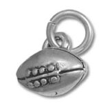 Silver football charm pendant with ring