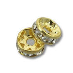 Gold and silver rhinestone spacer beads