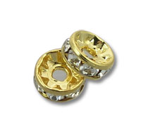 Gold and silver rhinestone spacer beads