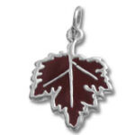 Red enamel maple leaf pendant charm