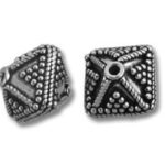 Ornate silver square spacer beads