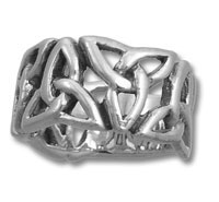 Intricate silver Celtic knot ring