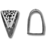 Silver filigree triangular bead end caps