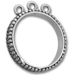 Round metal pendant frame with three loops