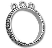 Round metal pendant frame with three loops