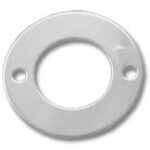 Round metal flange with two screw holes