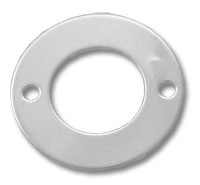 Round metal flange with two screw holes
