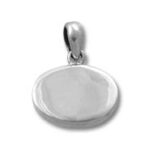 Plain silver oval pendant with bail