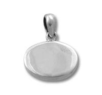 Plain silver oval pendant with bail
