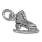 Silver figure skate charm pendant