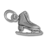 Silver figure skate charm pendant