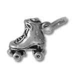 Silver roller skate charm pendant