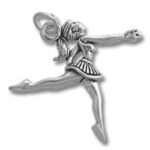 Silver ballerina charm mid-leap