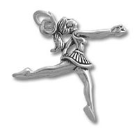 Silver ballerina charm mid-leap