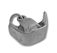 Small silver boat-shaped ingot pendant charm