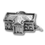 Silver charm shaped like a classical building