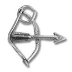 Silver bow and arrow charm