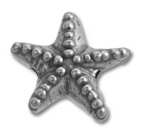 Silver textured starfish charm