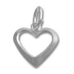 Silver open-heart pendant charm