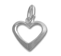 Silver open-heart pendant charm