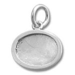 Oval silver pendant charm with blank bezel